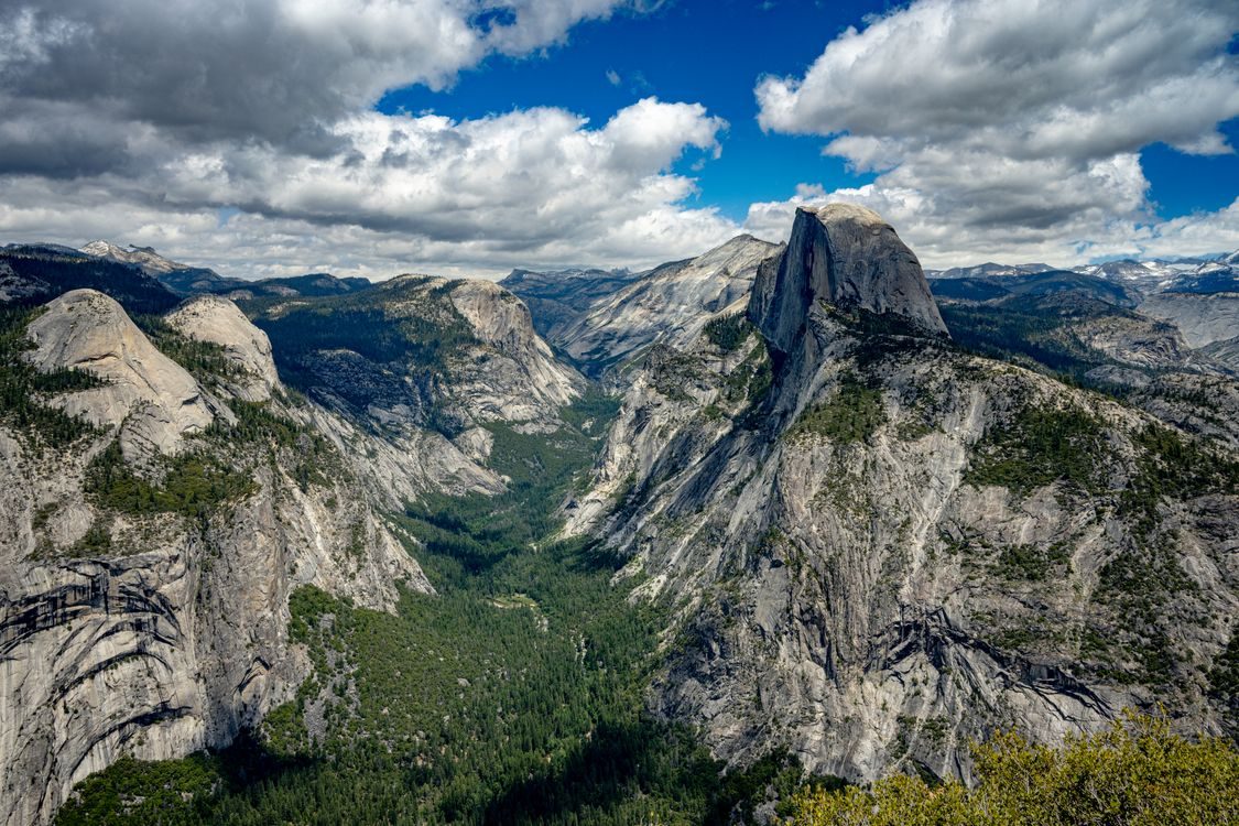 Half Dome rising above Yosemite Valley, seen from Glacier Point